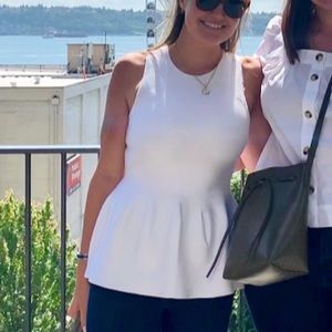 Theory cream peplum top size S